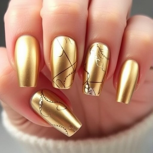 طراحی ناخن طلایی با فویل