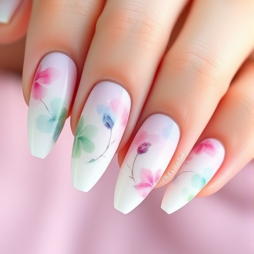 طرح ناخن آبرنگی (Watercolor Nail Art)
