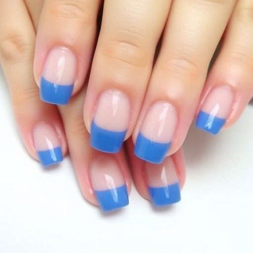 ناخن آبی فرنچ (Blue French Tip Nails)