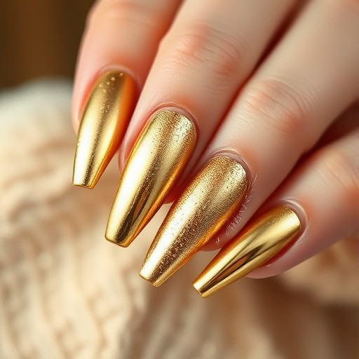 طرح ناخن طلایی و لوکس (Gold Accent Nails)