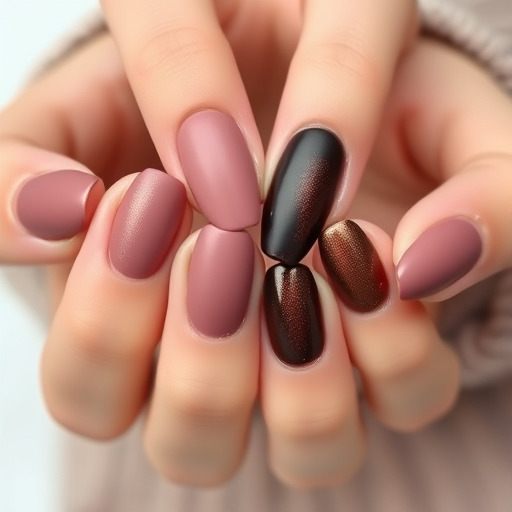 ترکیب مات و براق روی ناخن گر