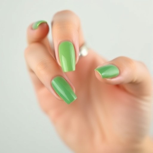 طراحی ناخن سبز گرادینت