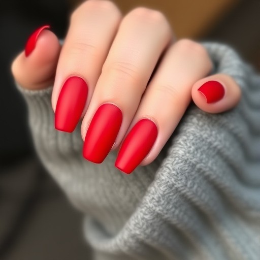 ناخن قرمز مات (مدرن و ساده)