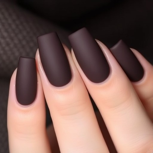کاشت ناخن قهوه‌ ای شکلاتی مات
