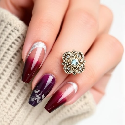 طراحی ناخن حلقه با لاک ژله‌ای