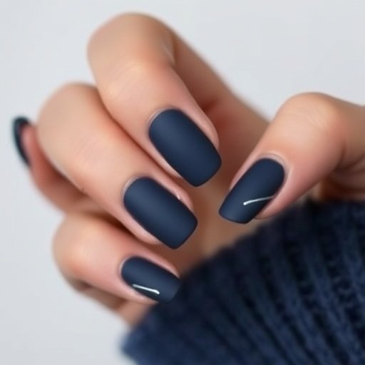 بهترین طراحی و کاشت ناخن سرمه‌ ای + طرح پیشنهادی ناخن سرمه‌ ای