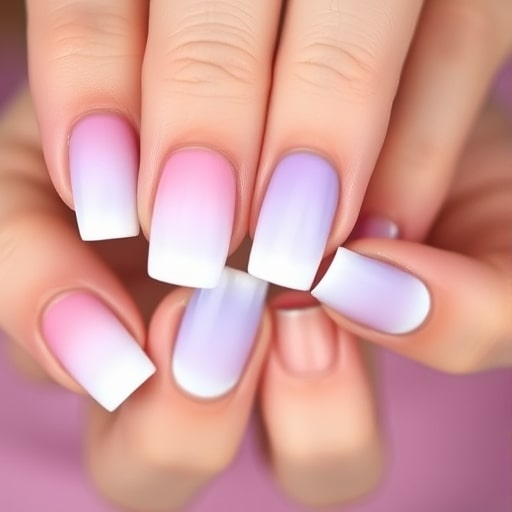 طراحی امبره (تدریجی) ناخن مربع