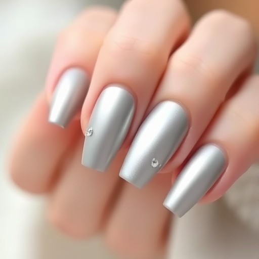 طراحی ناخن نقره‌ای مات