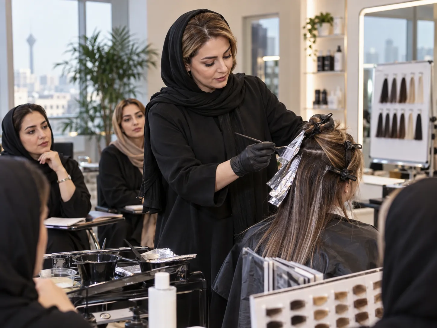 دوره آموزش رنگ و مش مو آموزش رنگ و مش مو در آکادمی خوشذوق