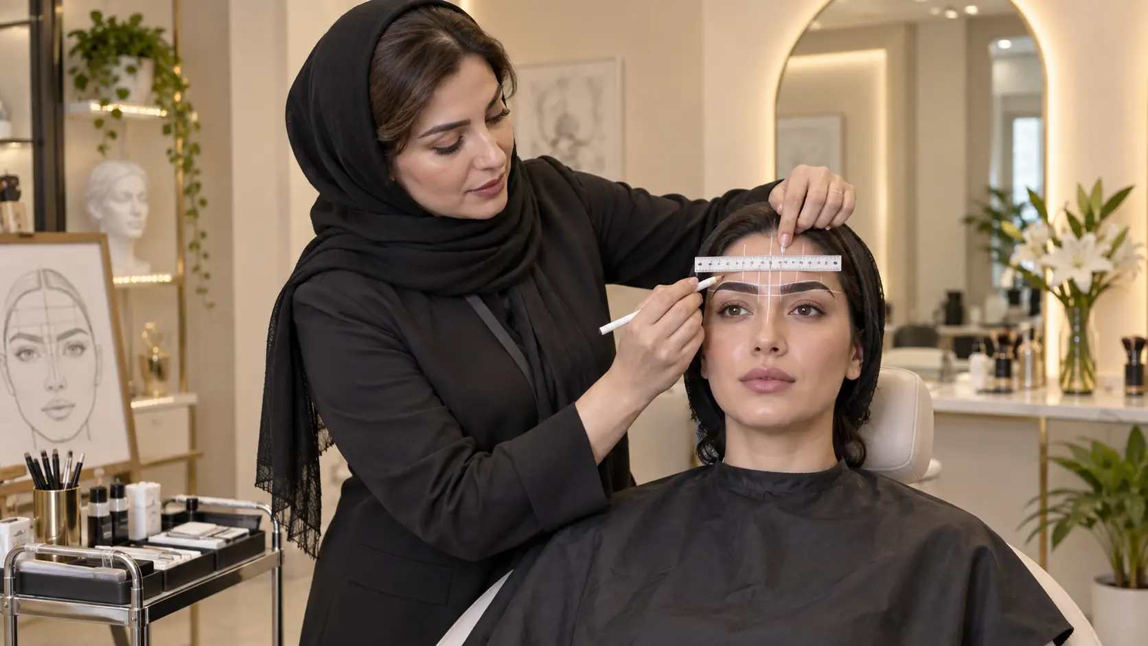 آموزش طراحی و قرینهسازی ابرو در دوره میکروپیگمنتیشن