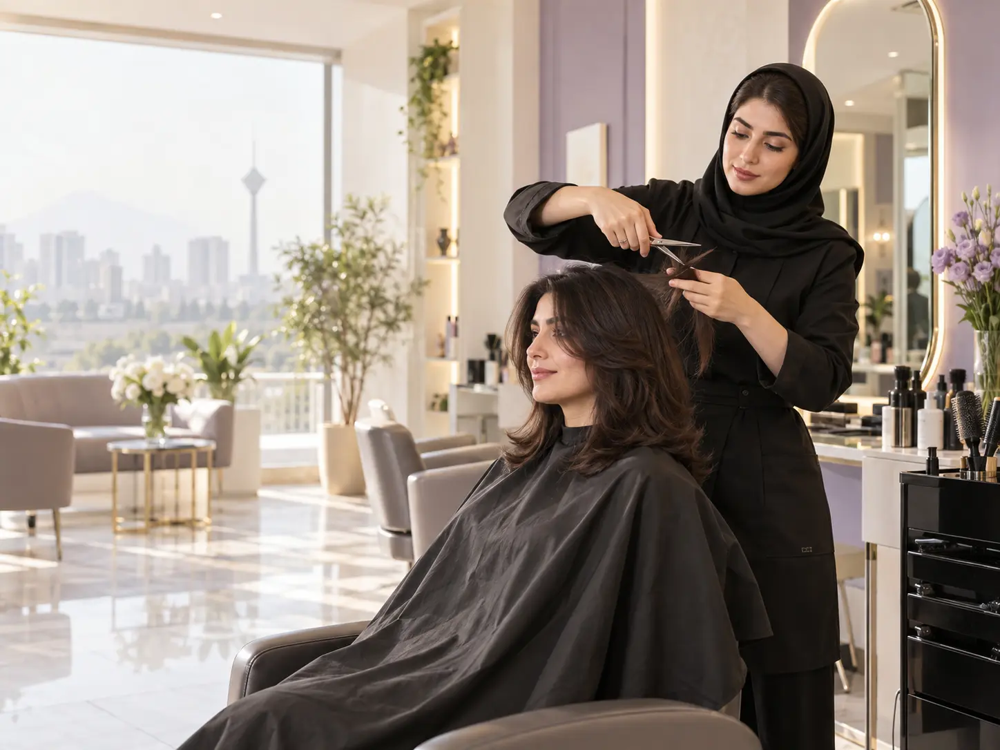 آموزش آرایش و پیرایش زنانه در تهران؛ اجرای حرفه‌ای کوتاهی و حالت‌دهی مو در آکادمی خوش‌ذوق