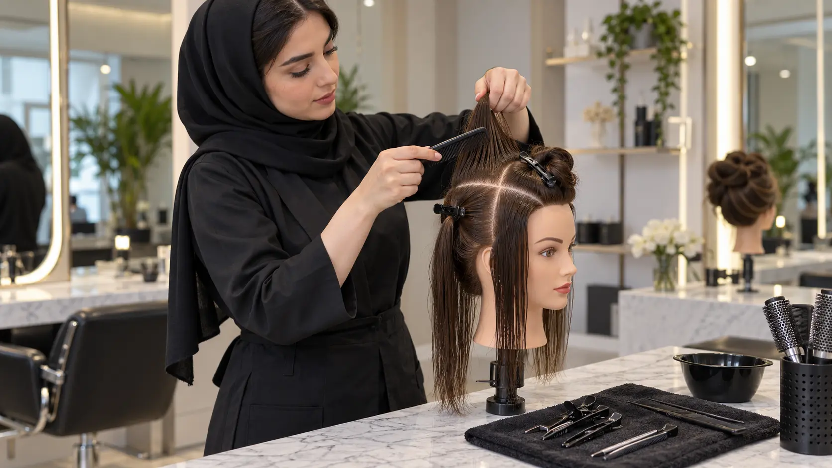 آموزش تقسیمبندی مو آموزش تقسیمبندی مو در دوره آرایش و پیرایش زنانه