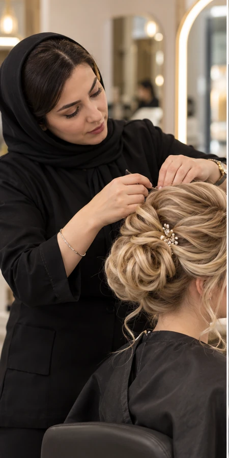 تصویر آموزشی ساخت شینیون مو